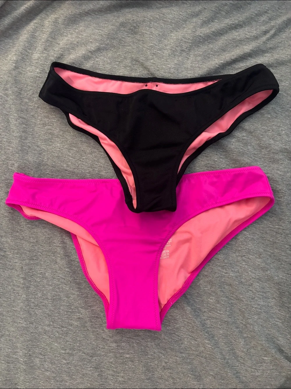 Women's Bikini Bottoms - Black and Hot Pink